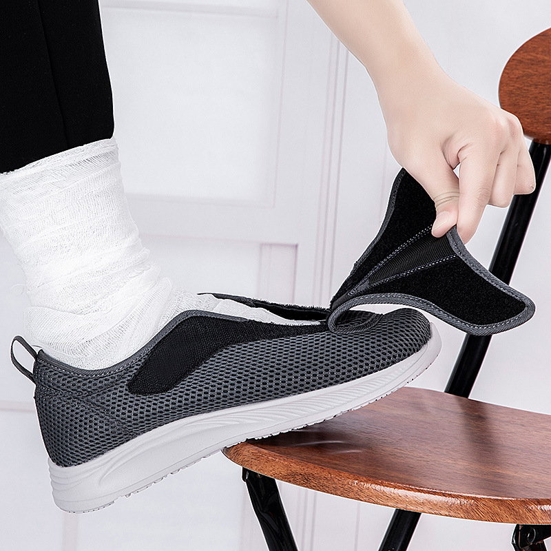 Zapatos hinchados para ancianos, zapatos para hombres y mujeres, zapatos ensanchados para la enfermedad de los pies de azúcar, corrección quirúrgica de la explosión transfronteriza al por mayor de un sustituto