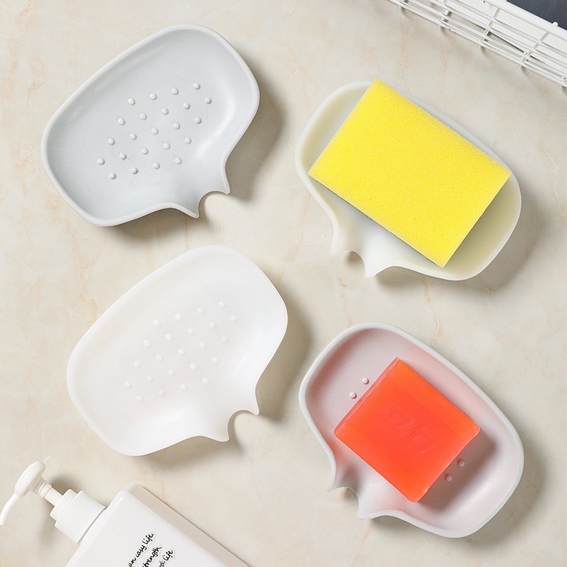 Caja de jabón de desviación caja de jabón de silicona drenaje caja de jabón de baño creativo para el hogar lavabo antideslizante drenaje jabón base en stock