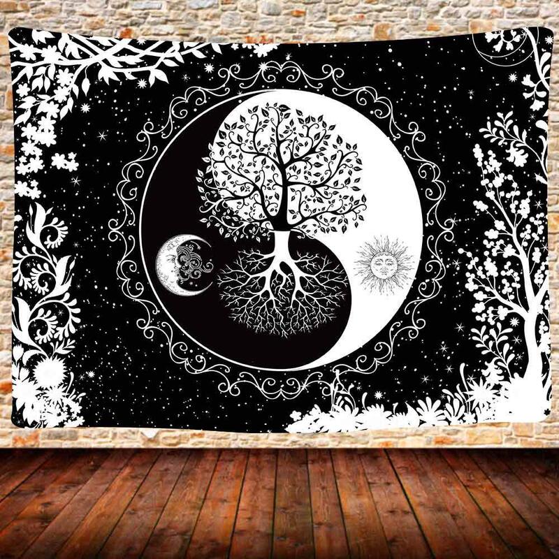 Manjusaka Tree of Life Pattern Tapestry Personality Tapestry Living Room Hanging Wall Background Decoration Bedroom Home Tapestr