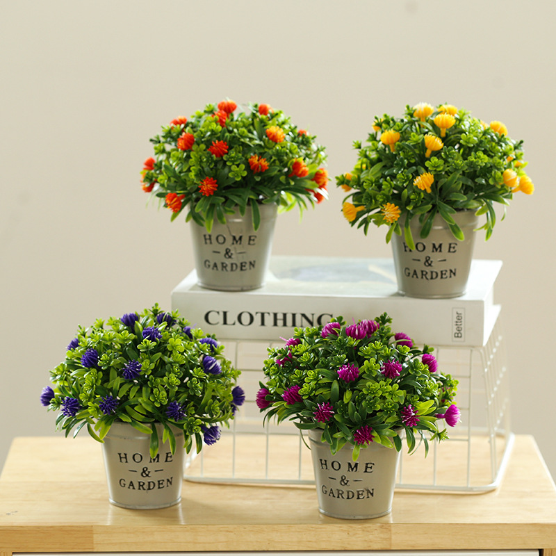 Nueva planta verde artificial Bola de paja bonsai flor artificial bonsai suministro directo de fábrica decoración de interior decoración entrega de una sola pieza