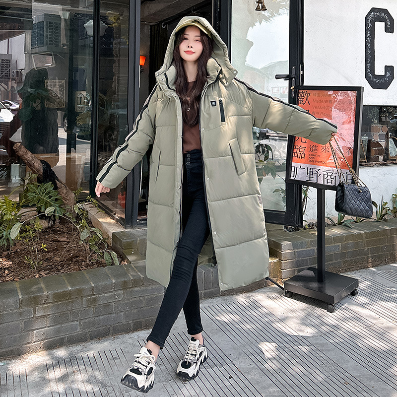 Nuevo invierno plumón de algodón chaqueta de algodón de rodilla de mujer larga chaqueta de algodón coreana suelta nicho chaqueta de algodón gruesa
