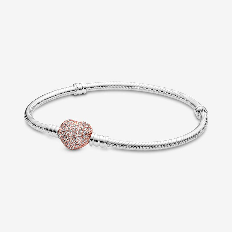 Sweet Heart Shape Copper Artificial Gemstones Bracelets In Bulk display picture 5
