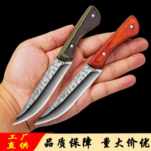 Handmade forged colored wood thickened Mongolian mutton knife beef knife portable high hardness sharp handle meat knife
