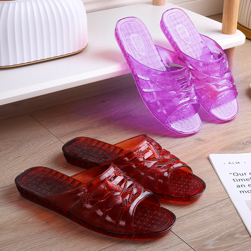 Summer odor-resistant, hollowed-out plastic slippers, soft-soled bathroom sandals, suitable for both indoor and outdoor wear, unisex, simple design, flat heel, round toe, thick style Summer odor-resistant, hollowed-out plastic slippers, soft-soled bathroom sandals, suitable for both indoor and outdoor wear, unisex, simple design, flat heel, round toe, thick style