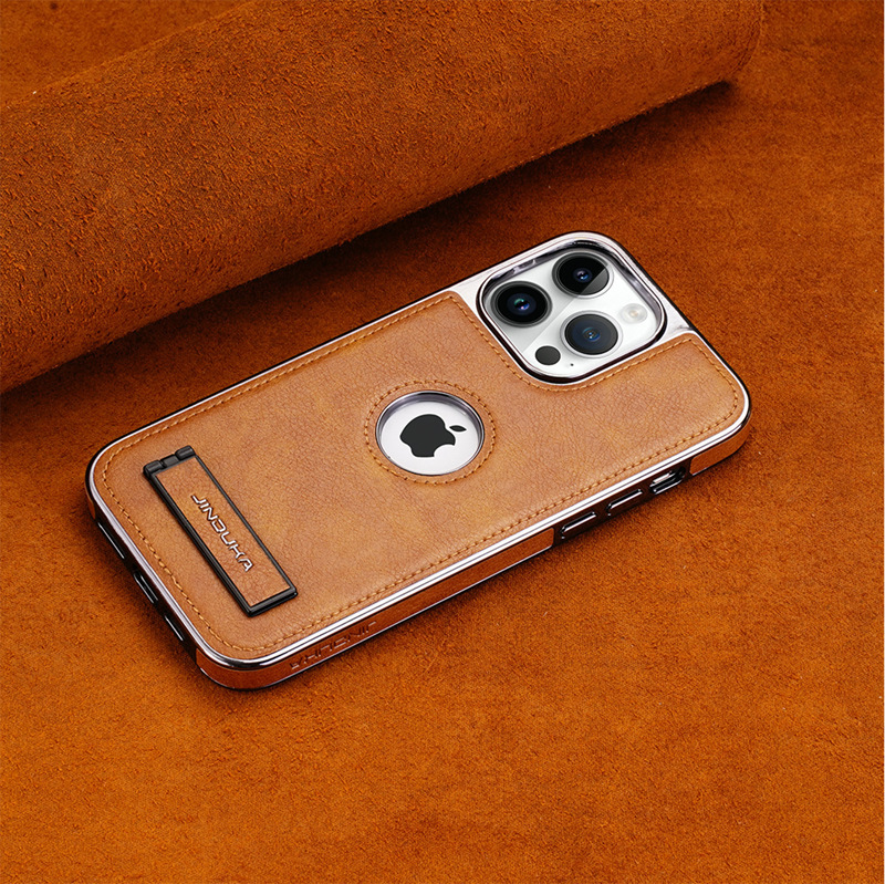 Ốp lưng da mạ điện kim loại cao cấp cho iPhone 16/17 Pro Max — [Da mạ đen] Giá đỡ lỗ lớn, [Da mạ điện màu nâu] Giá đỡ lỗ lớn, [Da mạ màu xanh] Giá đỡ lỗ lớn, [Da mạ điện màu tím] Giá đỡ lỗ lớn chi tiết 18