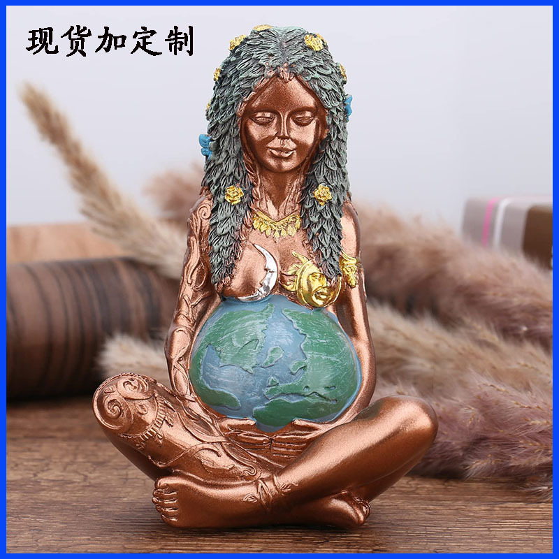 地球母亲雕像树脂工艺品摆件大地之母艺术女神塑像装饰品桌面礼物