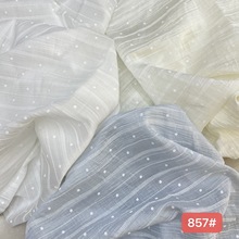 新款 提花条圆点面料 春夏天丝女装连衣裙衬衫头饰面料 舒适透气