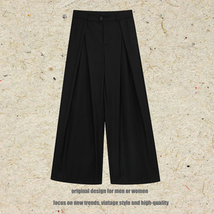 TKPA American Retro Straight Pants Men's High Street Trendy Brand Pleated Three-Dimensional Cut Loose Wide-Leg Pants Trousers for Men and Women