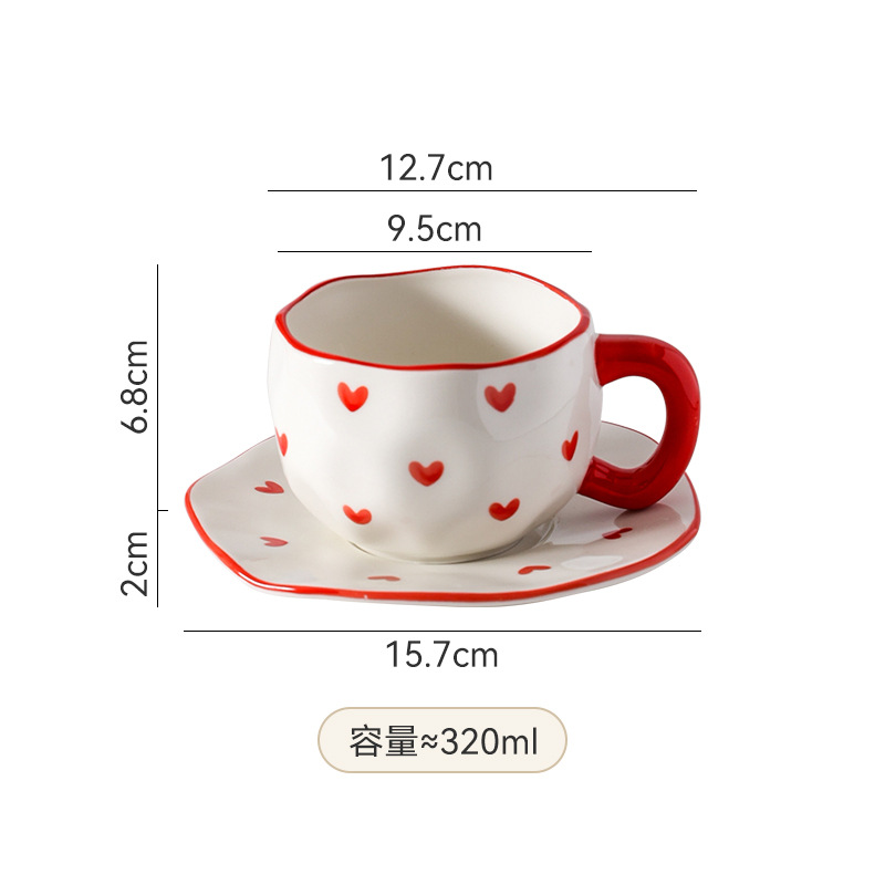 Super lindos esmalte de color pintado a mano cuadrícula azul cielo blanco nubes tazas de café plato mano apretado irregular tazas de cerámica plato