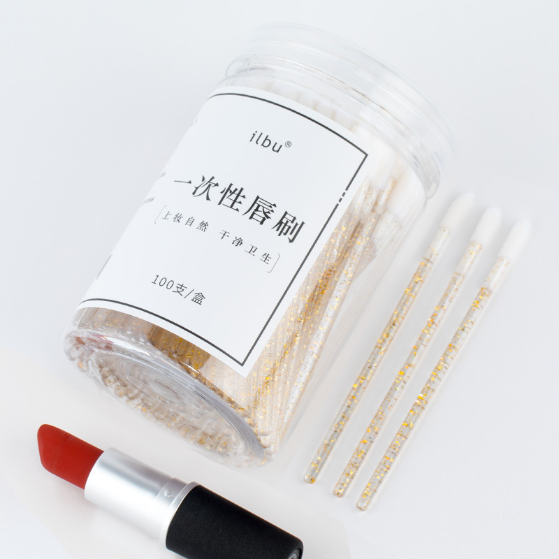 100支一次性唇刷棒口红唇膏釉彩棒小便携化妆刷迷你女唇线初学者|undefined