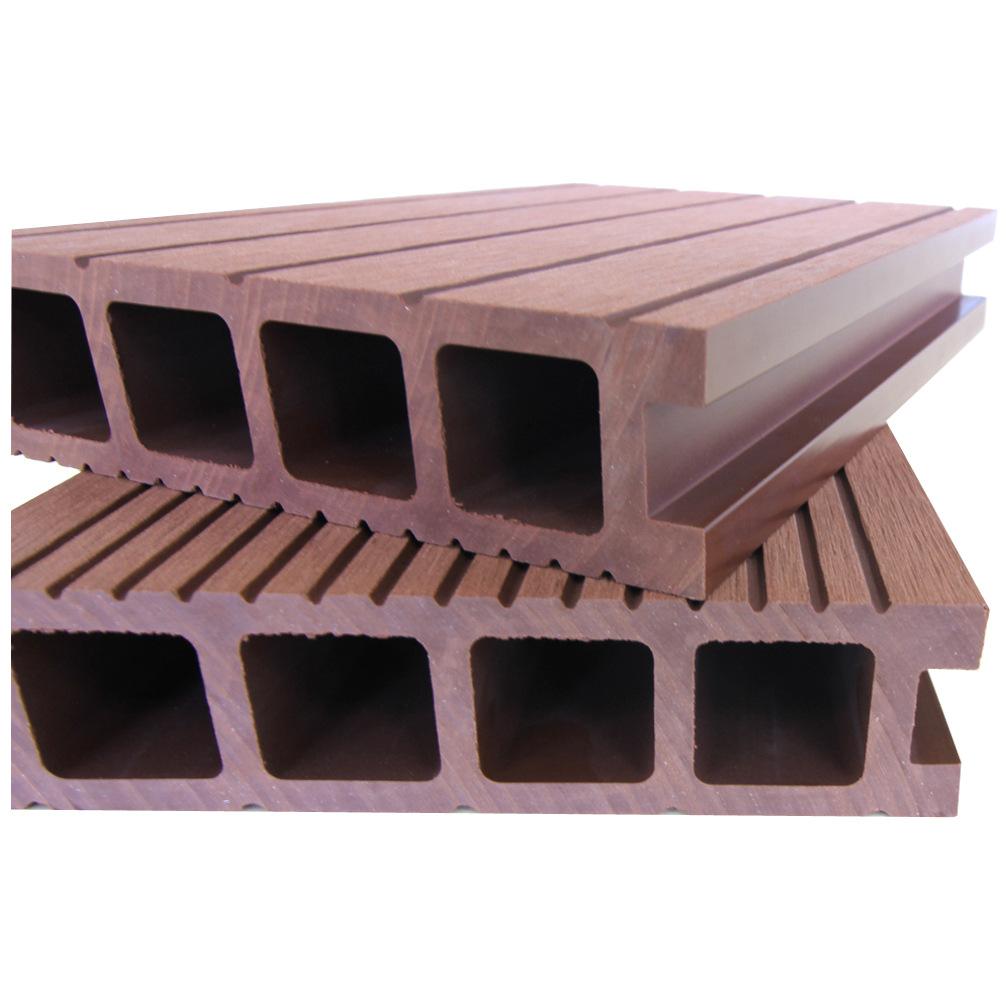 Madera de plástico WPC piso generación cuadrado agujero 140*35 protección del medio ambiente plástico madera Material jardín decoración al aire libre tablero anticorrosión madera image 4