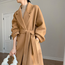 冬季黑色大衣大衣双面羊毛羊毛驼色爆款中长款毛呢外套新款韩系全