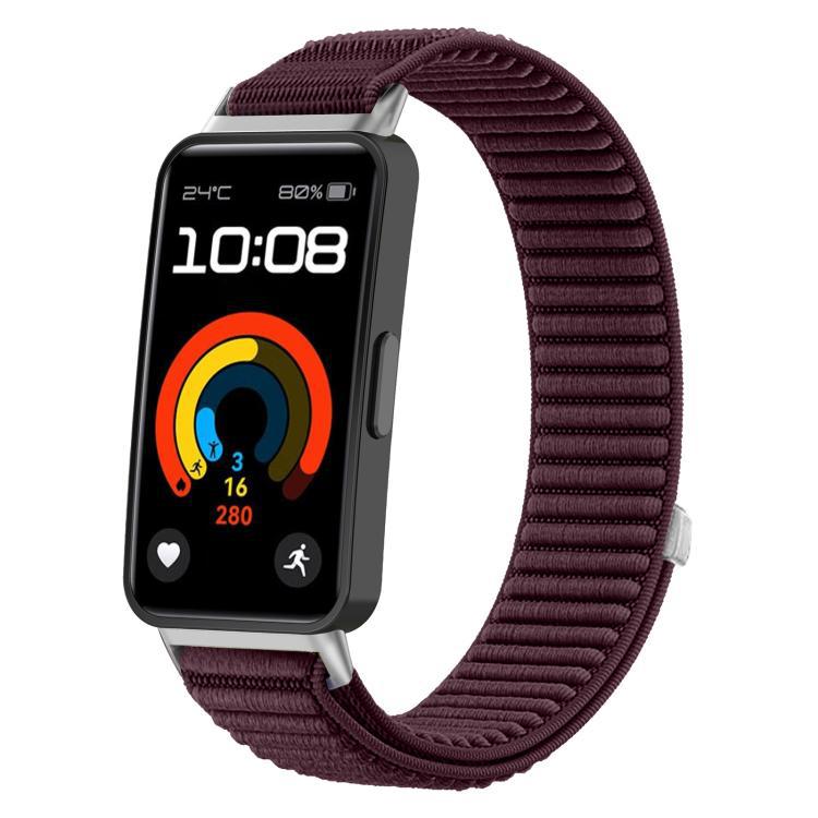 Para Huawei Band10 / 9 / 8 xDfind Wild Mountain Pattern Trenzed Nylon Velcro Bandera