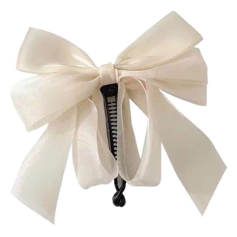 Estilo coreano de moda elegante malla arco plátano clip de nuevo clip de alta Cola de Caballo vertical clip elástico horizontal clip accesorios para el cabello