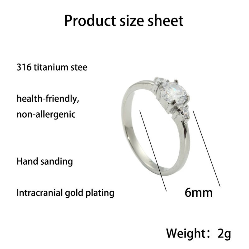 Accessory stainless steel, white retro ring with stone, European style, with gem, punk style