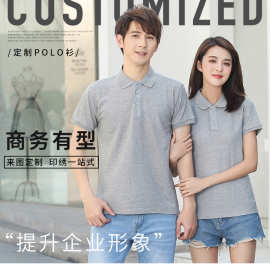 polo衫企业短袖工作服聚会定 制T恤团体广告文化衫定 做D I Y刺绣