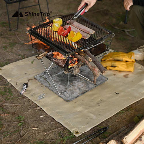 Shanqu outdoor camping barbecue fireproof cloth high temperature resistant fiberglass flame retardant cloth fire resistant anti-scalding insulation mat