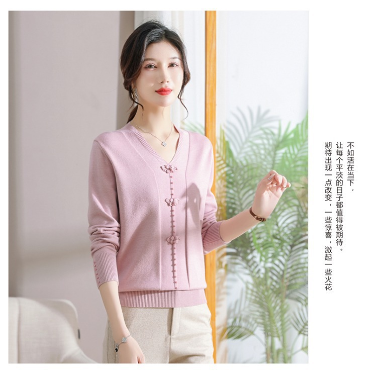 E5894 810K ÁO LEN NỮ TAIRYA ÁO LEN MÙA XUÂN THU ĐÔNG TRUNG NIÊN CỔ CHỮ V THỜI TRANG NỮ G03 SẢN PHẨM MỚI