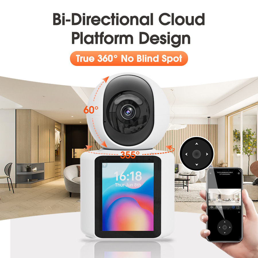 Kamera monitoringu wideo Połączenie jednym kliknięciem Dwukierunkowa komunikacja Monitor opieki nad dziećmi w domu_voghion.com