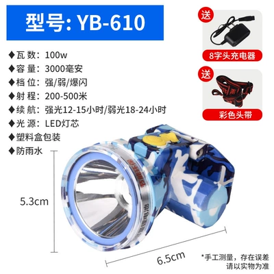 UV fənərlər — outdoor portable flashlight - 610-headlight-strong-light-14h