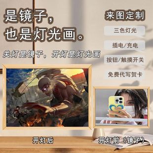 The attacking giant mirror light painting armored giant Sanli surrounding the second-dimensional nightlight festival gifts for boys