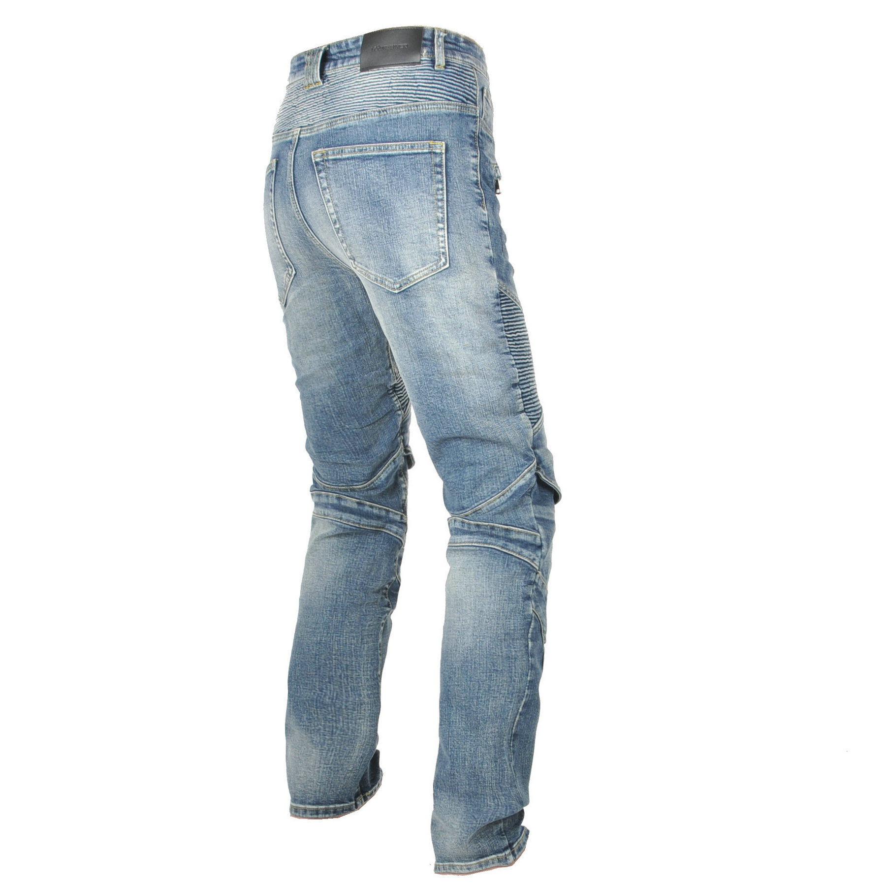 VOLERO motocicleta resistente a la caída de los pantalones de montar de la vendimia ocasional de los hombres lavados viejos pantalones vaqueros de la motocicleta azul gris