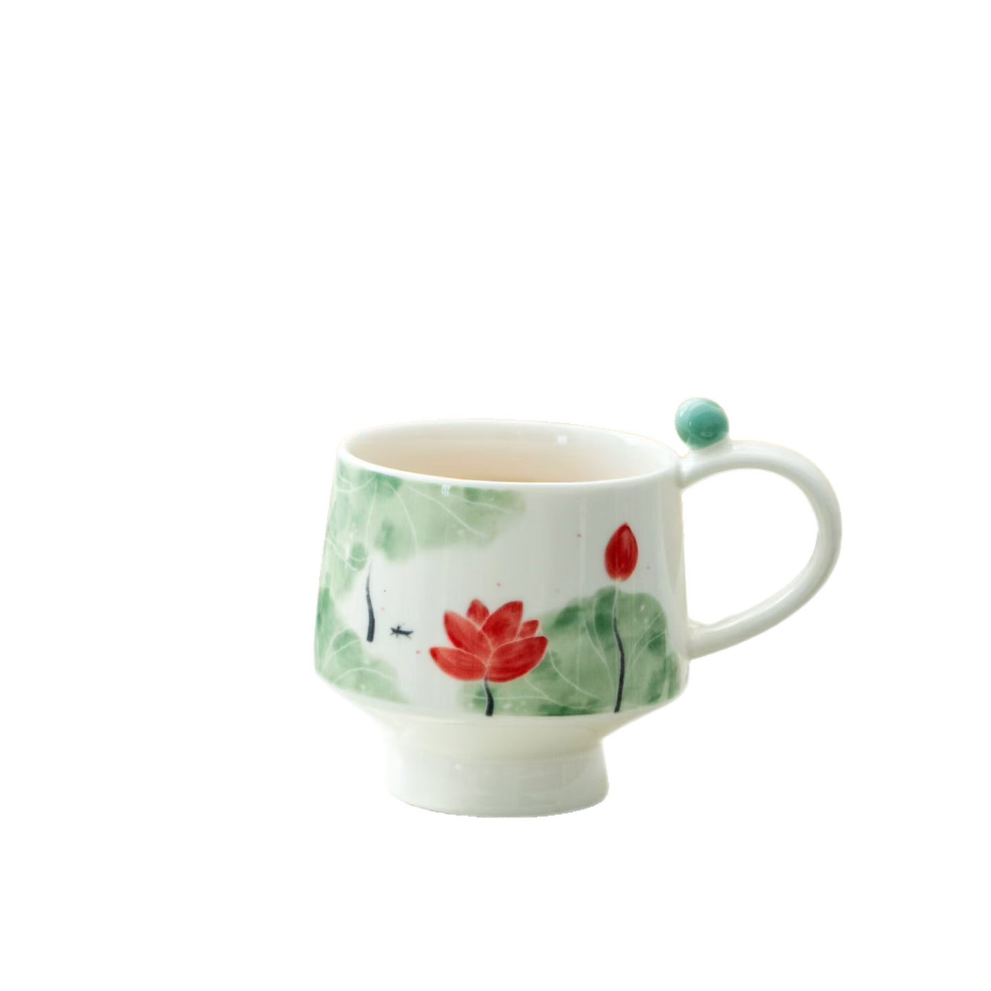 Creativo estilo chino Lotus cerámica hervidor de agua fría set taza de café de la tarde plato de oficina set de regalo taza