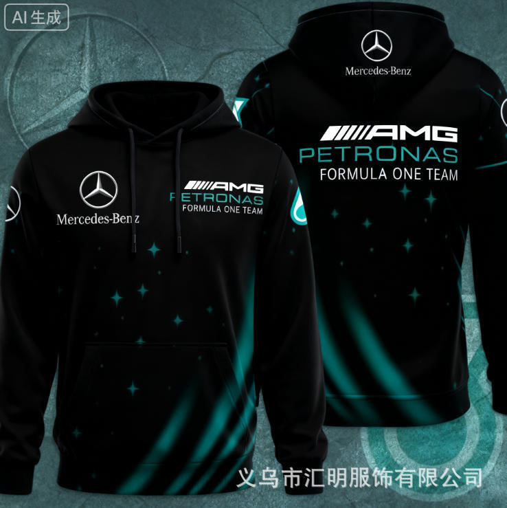 Mercedes Amg Petronas F1 Team Hooded Sweatshirt Racing Themed Trendy Cool Peripheral Top
