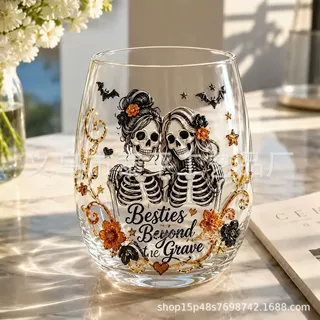 跨境新品Best Friend Skeleton Glass Cup挚友骷髅玻璃杯