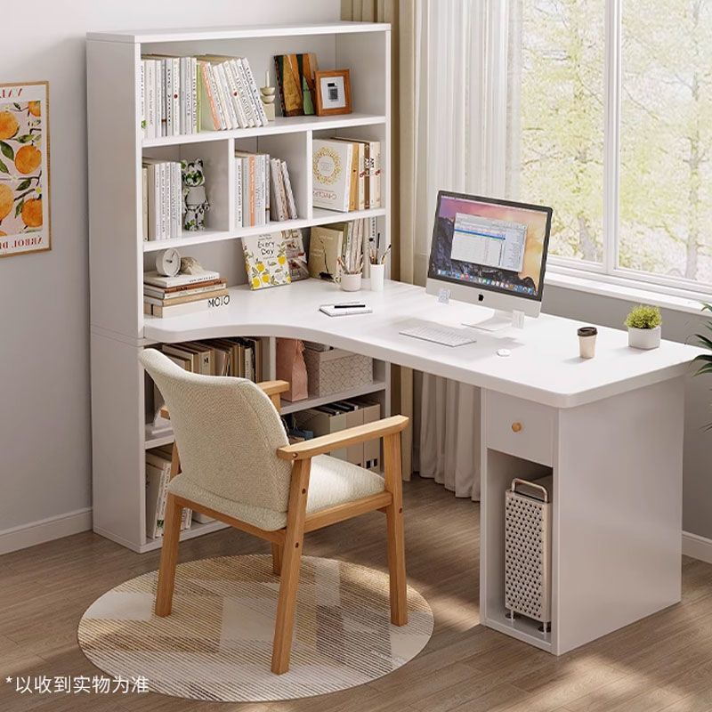 Escritorio de esquina, estantería, escritorio integrado, escritorio para computadora de escritorio para el hogar, escritorio de esquina para dormitorio, estantería para estudiantes, escritorio