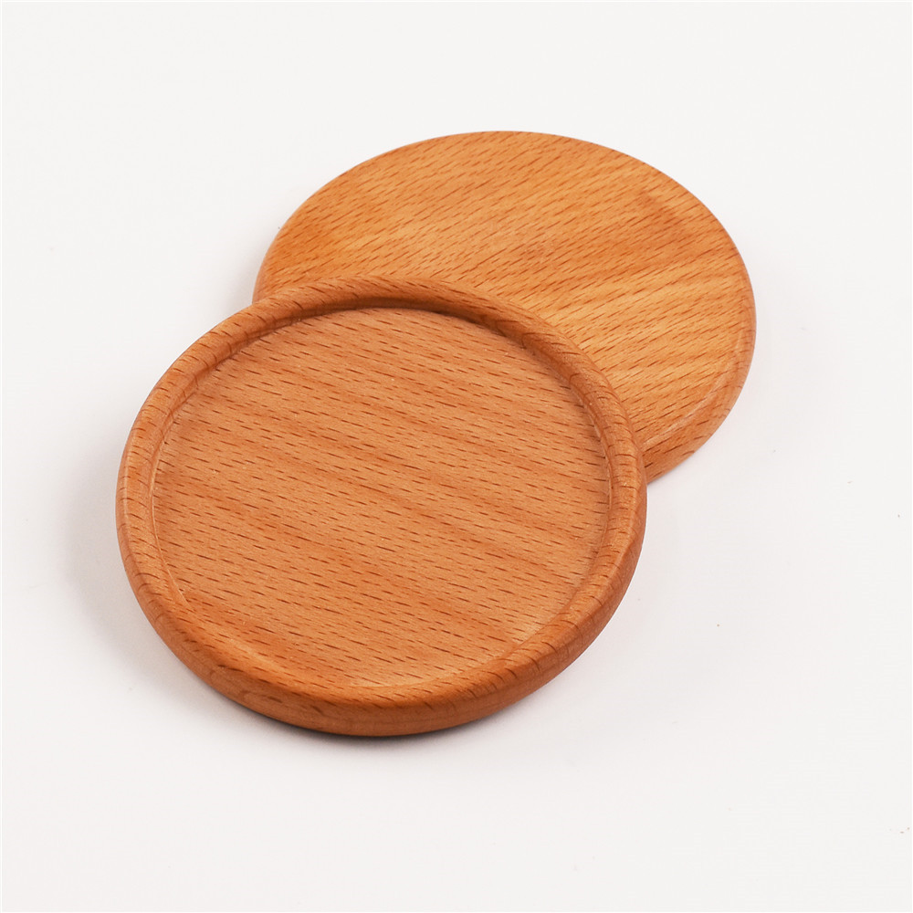 Creativo posavasos de madera maciza logo palabra grabada bandeja de té de madera bandeja de té bandeja de té bandeja de té bandeja de té bandeja de té de madera almohadilla de aislamiento térmico de estilo japonés