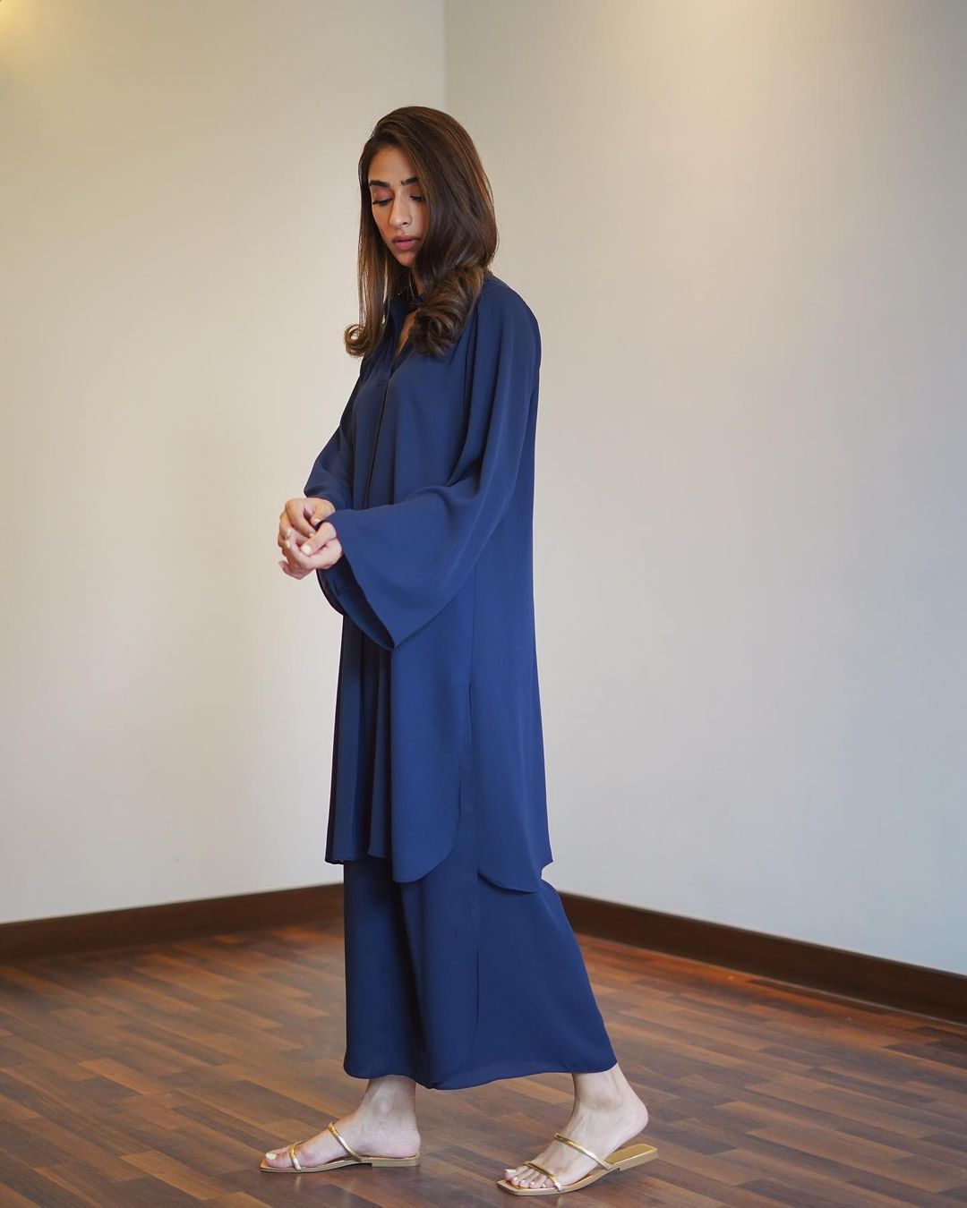 GraceChic Malaysia Women's 2024 Spring New Long Sleeve Shirt Wide Leg Pants Set Elegant Commuting Fashion Versatile_voghion.com