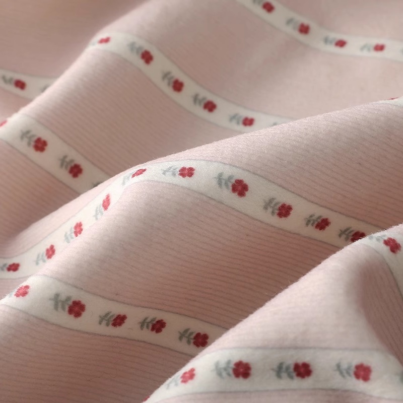 ins韩系小碎花条纹印花秋冬外套裙装马甲汉服童装仿毛呢面料DIY布