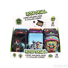 星布斯跨境新款ROSE SKULL品牌马口铁烟盒Tinplate cigarette box