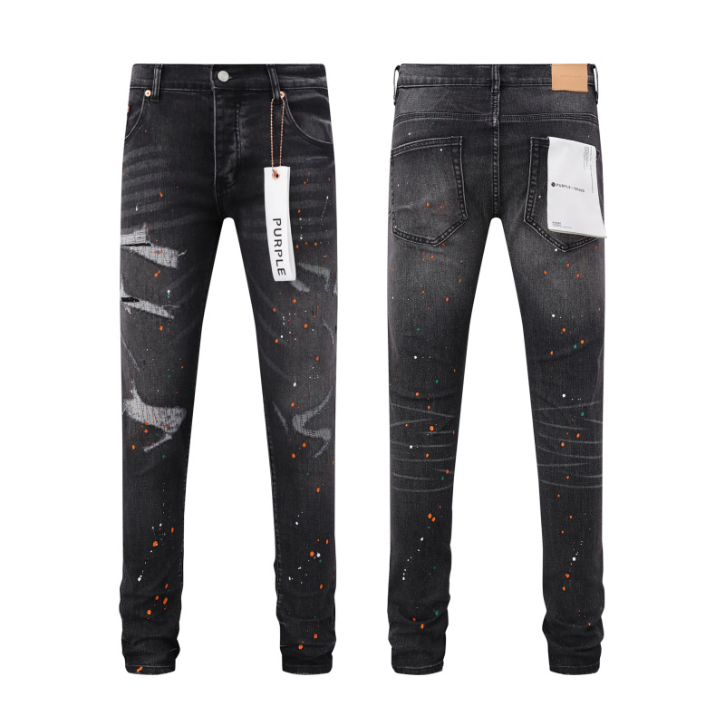 PURPLE BRAND JEANS美潮高街男士休闲破洞设计款修身显瘦牛仔长裤|undefined