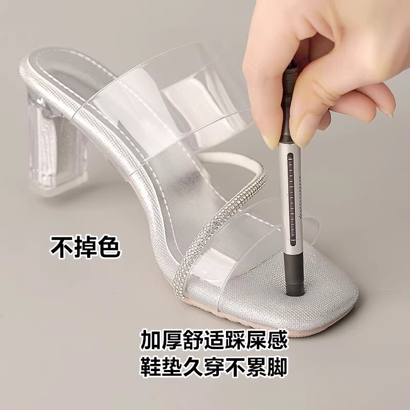在庫あり即発送~ハイヒールサマー新作万能快適履き心地抜群上品中太ヒールサンダルレディーススリッパ|undefined