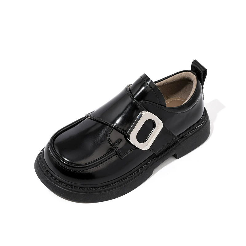 Черные кожаные туфли для девочек, весна-осень 2024, новая детская обувь, обувь для выступлений для учащихся начальной школы, модные туфли принцессы для маленьких девочек