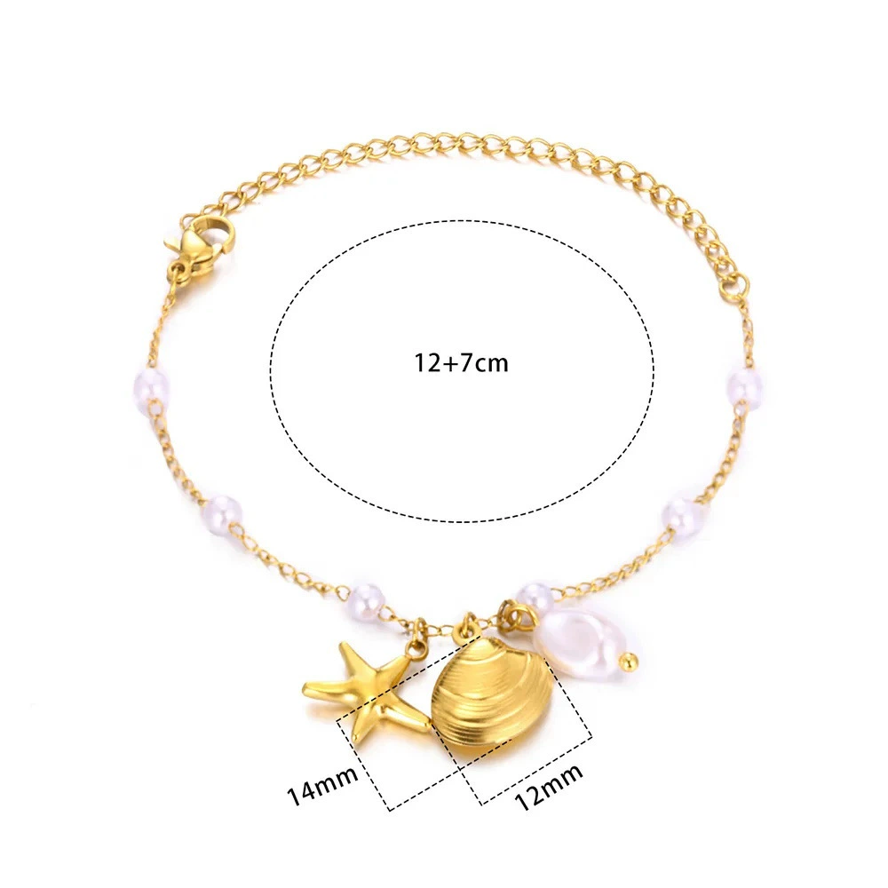 Adjustable Marine Shell Ring, Gold-Plated Beach Accessory, One Size (0.005 kg)