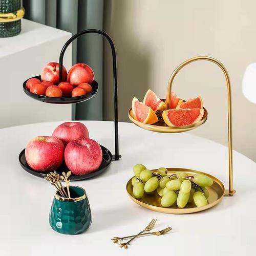 Nordic light luxury style fruit tray double-layer candy tray commercial front desk creative internet celebrity home living room snack fruit tray