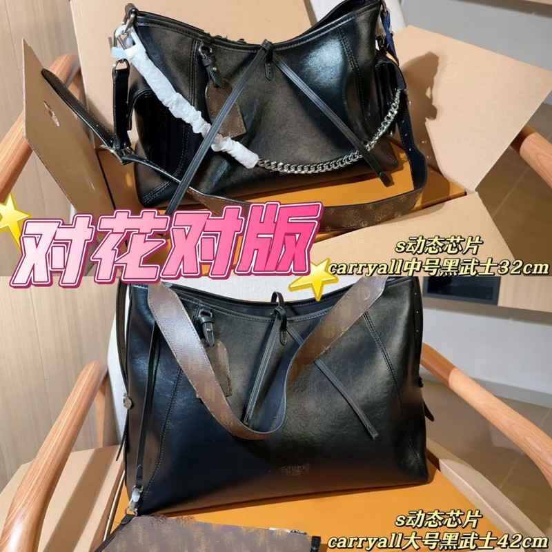 驴家大号caryal Cargo黑武士鲨鱼灰芯片版暗黑风小牛皮女包托特包|undefined