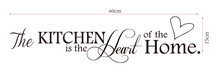 印刷版新款英文the kitchen厨房爱心背景墙贴 可移除PVC批发 8305