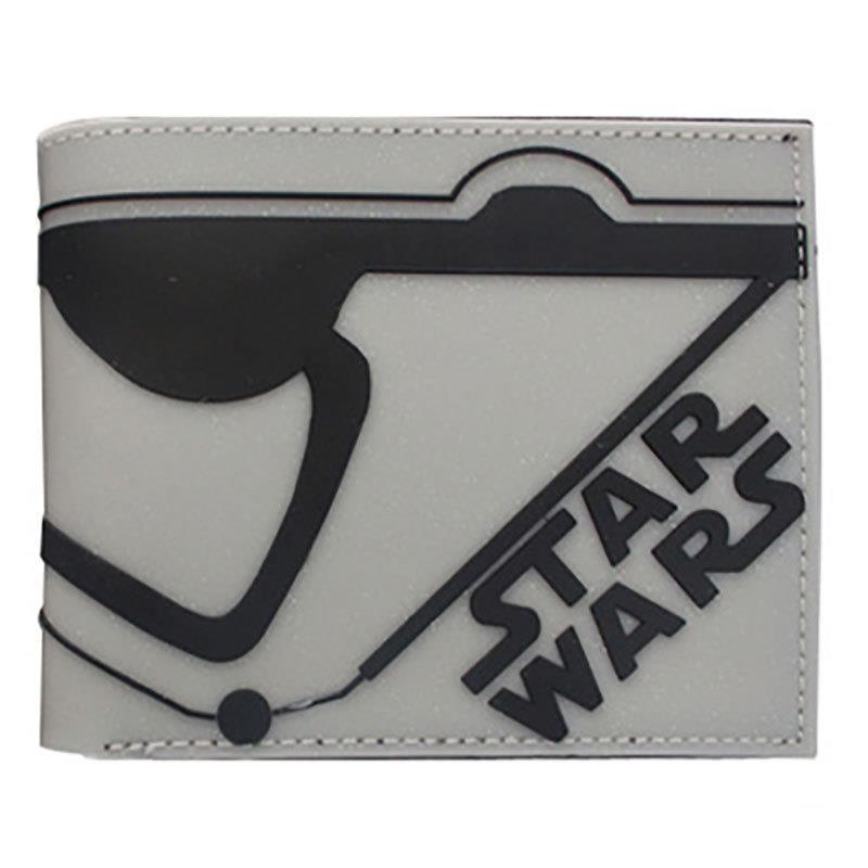 Cartera de Star Wars alrededor del cine y la televisión, guerrero negro, soldado blanco, cartera corta de dos plegados, cartera PU para hombres adolescentes