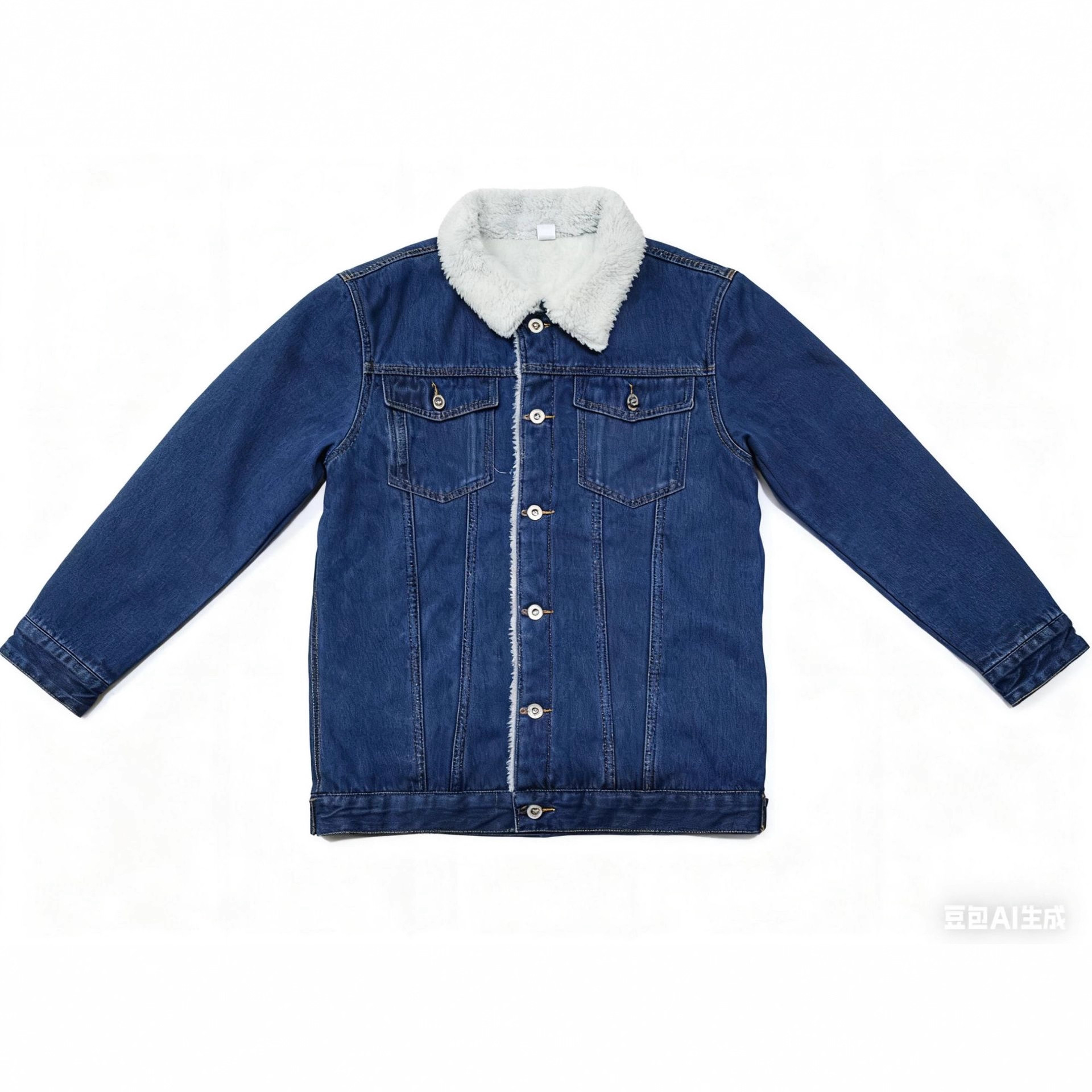 冬のシックなイミテーションラムウールデニムフリースジャケット メンズ 韓国風 トレンド スリムフィット 多用途 イケメンジャケット アウター トレンド