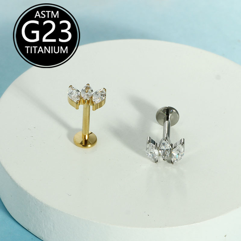 Labret piercing jewelry detail image
