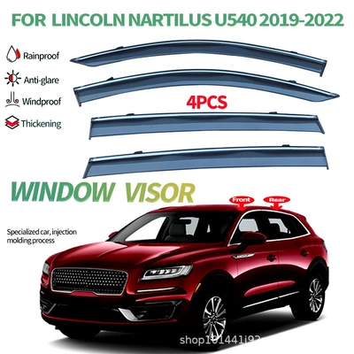 Suitable for Lincoln Navigator Rain Shield and Window Visor Nautilus 2019-2022 (Rain shield) - nautilus-nautilus-mk1-u540-2019-2022-pc-with-silver-bright-strip-rain-shield-4pcs