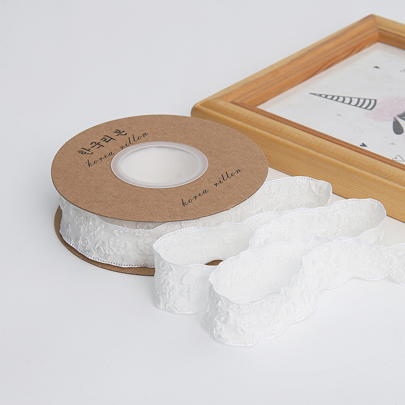 2,5 cm ramo decoración encaje cinta flor embalaje en relieve flor cinta flor tienda Educación material de embalaje al por mayor