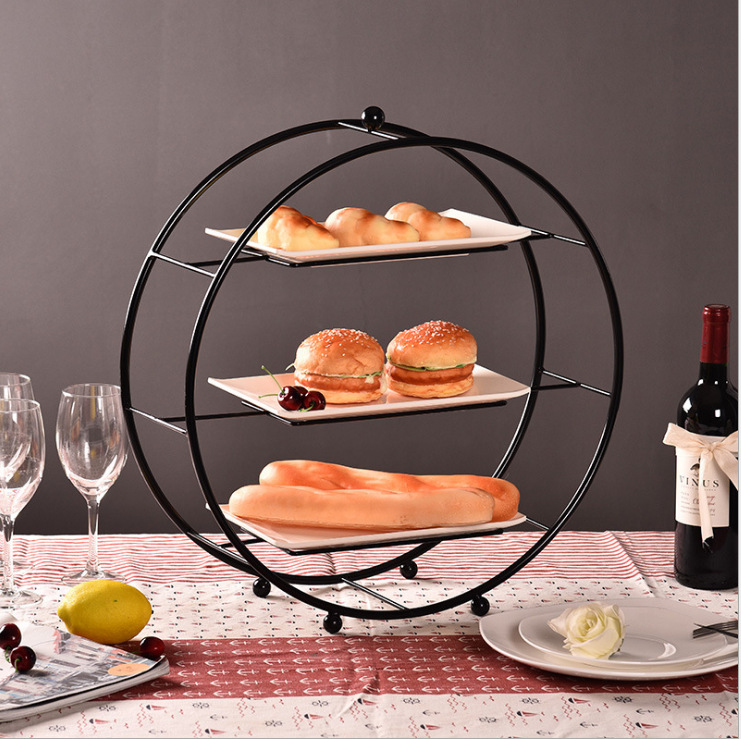 Soporte de exhibición de postre occidental decoración de la boda accesorios de postre bandeja de pastel de mesa estante de postre de té