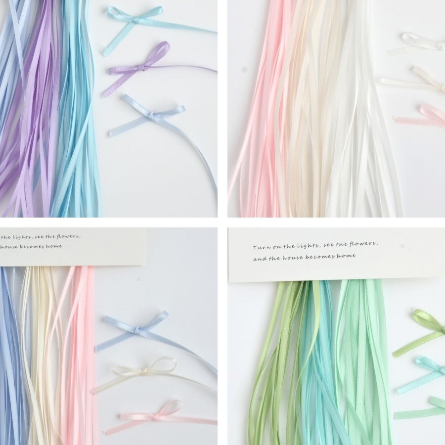 ins彩带3毫米双面绳子包装细丝带DIY编发礼品包装蝴蝶结装饰缎带