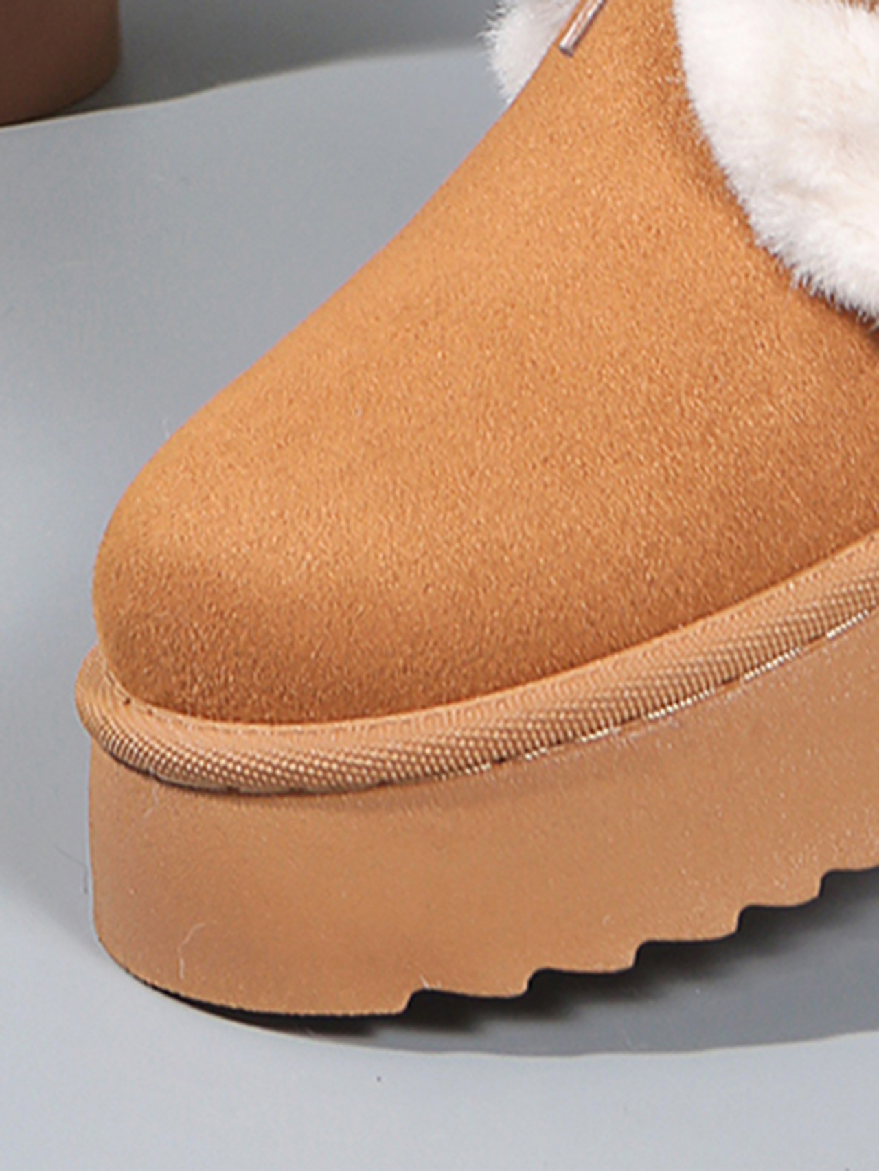 Damen Schneestiefel Mit Lammfellfutter Und Dicker Plateausohle_voghion.com