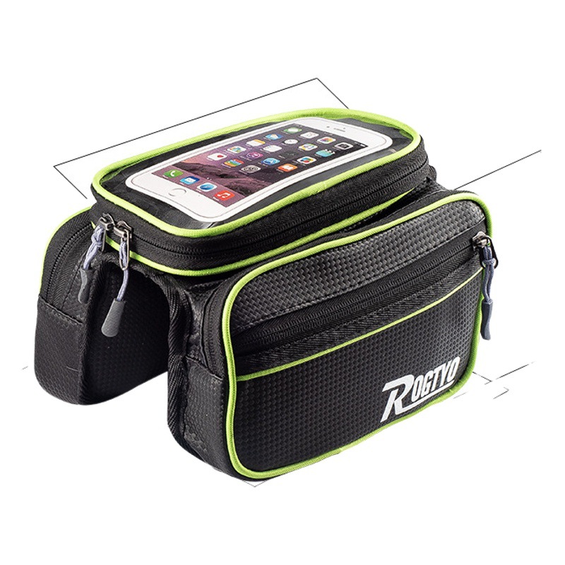 Bolsa de haz de bicicleta de montaña de gran capacidad de pantalla táctil del teléfono móvil impermeable bolsa de haz frontal bolsa de sillín de coche de carretera bolsa de haz de tubo de vehículo